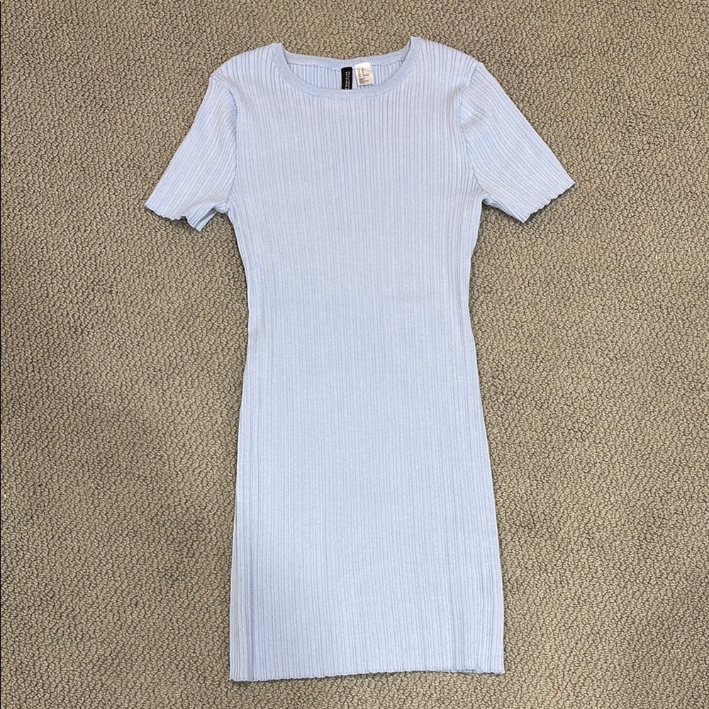 H&M Blue Ribbed Dress